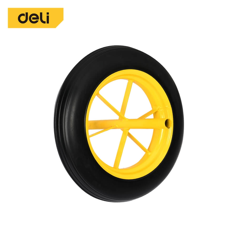 ล้อรถเข็น DELI EDL437065T-YL-01 ยางตัน 14นิ้ว